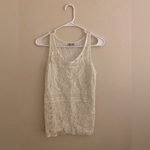 White lace top, size small. Brand is Express. Never worn!